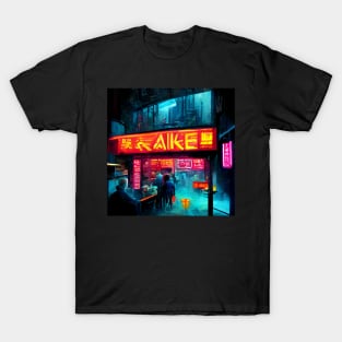 Nook Ramen Stall - Cyberpunk Cityscape T-Shirt